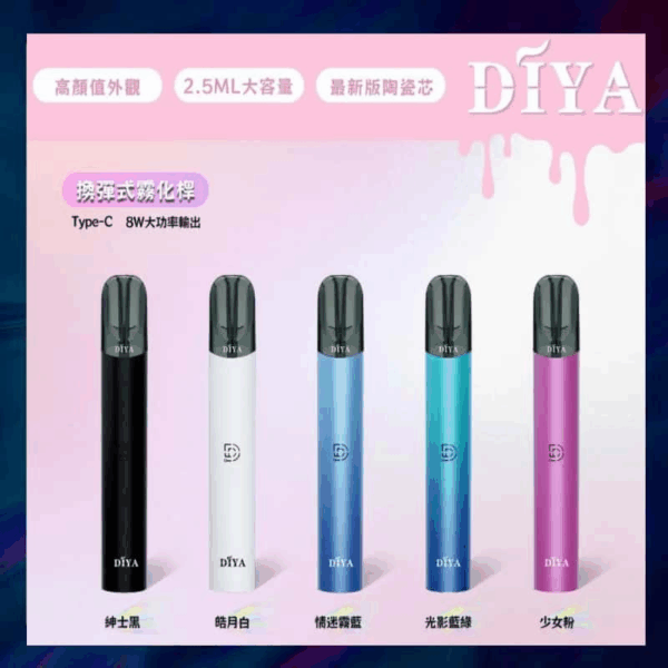DIYA 叮噹主機｜通用一代・二代煙彈｜Type-C 快充・台灣現貨
